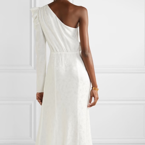 Les Rêveries white silk jacquard dress - Picture 2 of 6